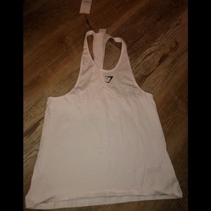 New Mens White Gymshark Stringer Size Medium